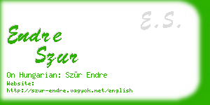 endre szur business card